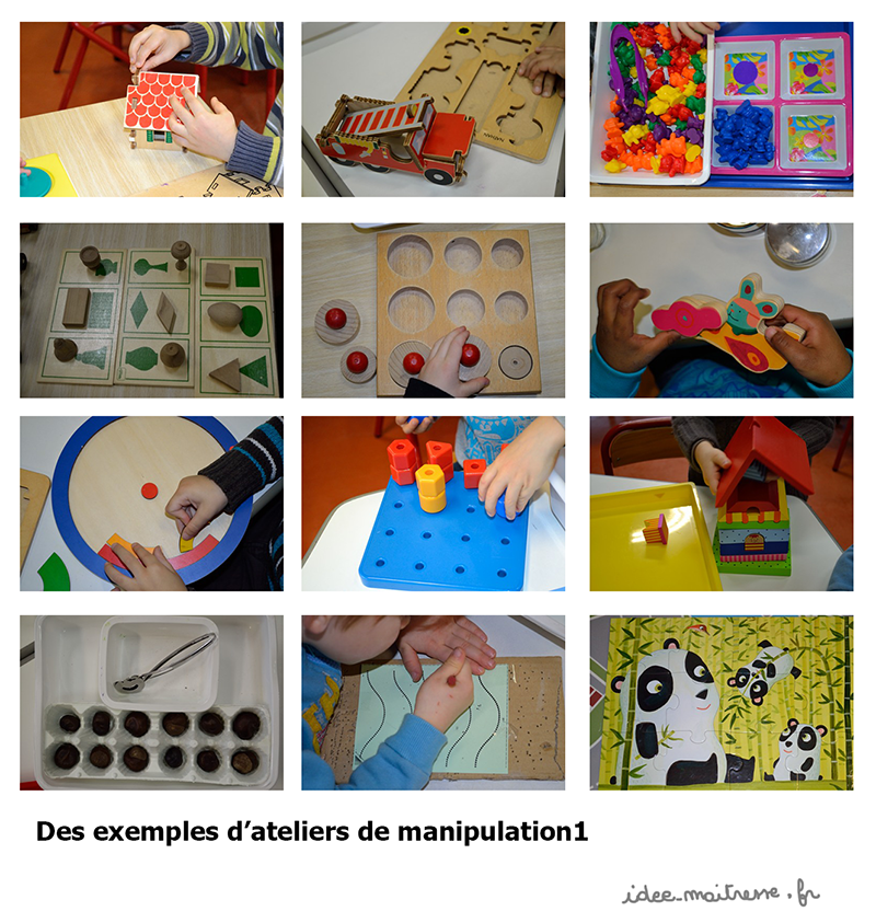 Ateliers de manipulation en classe de maternelle Page Les ateliers Idée maîtresse